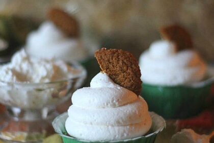 Three Gingerbread Cupcakes with White Chocolate Frosting