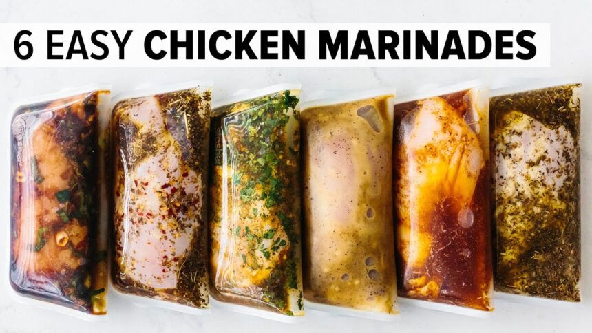 6 EASY CHICKEN MARINADES | amazing chicken breast recipe + freezer friendly meal prep