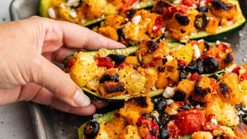 Mediterranean Stuffed Zucchini