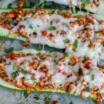 Cheesy Sausage Zucchini Boats - Barefeet In The Kitchen