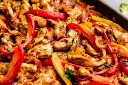 Sheet Pan Chicken Fajitas - The Stay At Home Chef