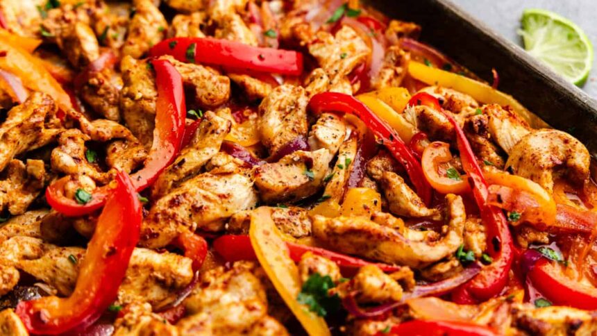 Sheet Pan Chicken Fajitas - The Stay At Home Chef