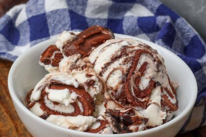 Swiss Roll Ice Cream - Barefeet in the Kitchen