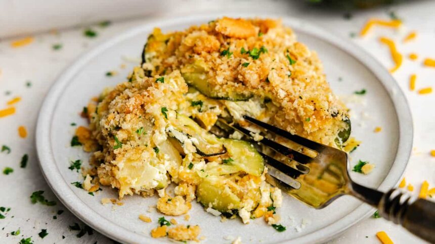 Cheesy Zucchini Casserole - The Stay At Home Chef