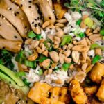 Crispy Peanut Tofu and Oyster Mushrooms With Coconut Rice