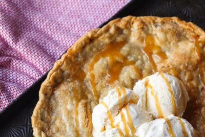 Easy Skillet Apple Pie Recipe with Homemade Caramel Sauce