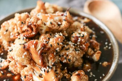 Vegan Teriyaki Style Roasted Cauliflower