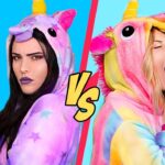 Good Unicorn Food vs Bad Unicorn Food Challenge! / 11 Rainbow Unicorn Recipes