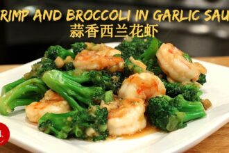 Shrimp and Broccoli in Garlic Sauce, one sauce for many dishes 蒜香西兰花炒虾，一调料多用