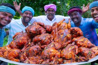 FULL CHICKEN ROAST | Whole Fried Chicken Recipe Cooking in village | Free Range Chicken Recipe