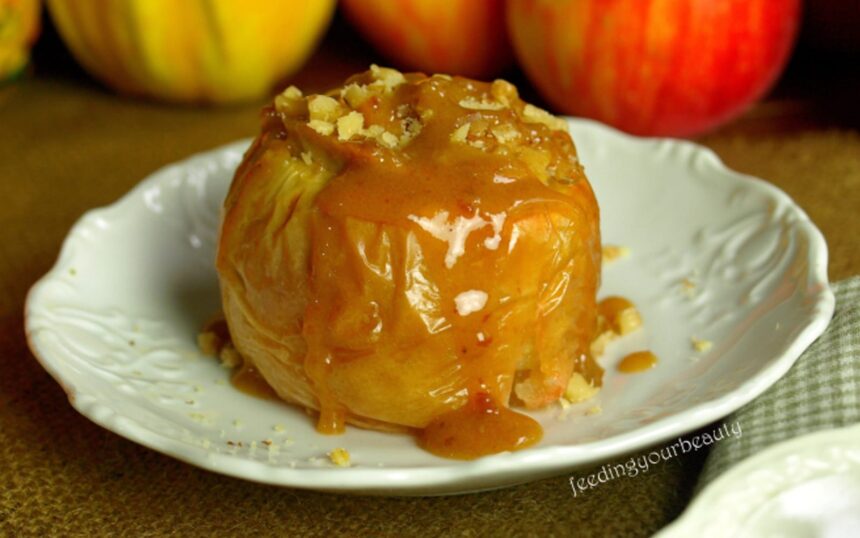 Baked Cheesecake Stuffed Apple