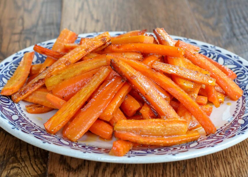 Garlic Butter Roasted Carrots - Barefeet in the Kitchen