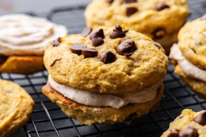 Pumpkin Chocolate Chip Sandwich Cookies