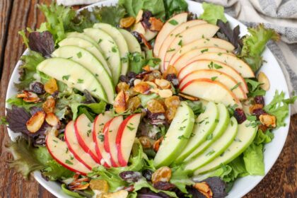 Spinach Apple Salad with Honey Cider Dressing