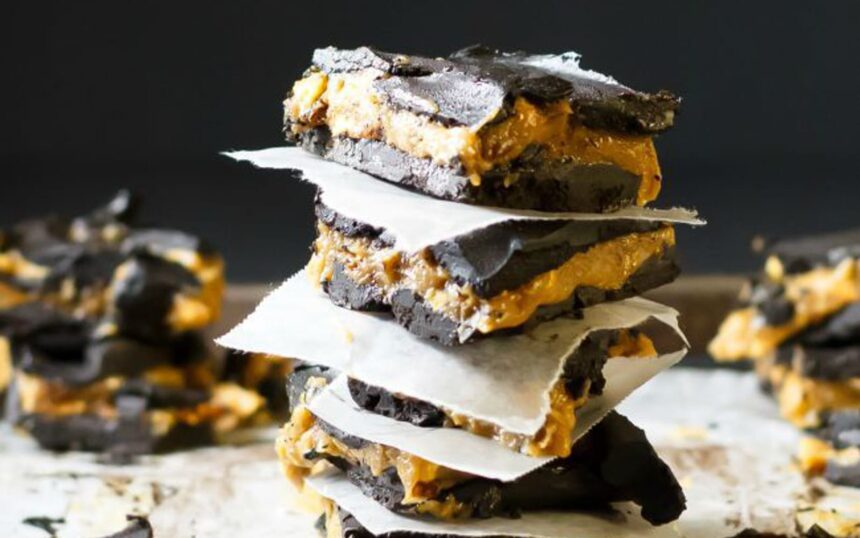 Peanut Butter Caramel Chocolate Candy Bars [Vegan] – One Green Planet