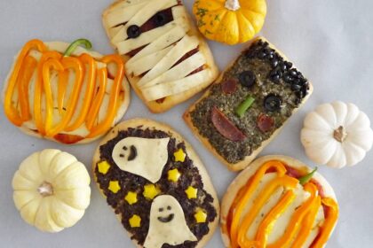 Spooky Scary Mini Halloween Pizzas