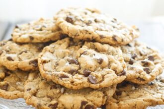 Salted Chocolate Chip Cookies - Barefeet in the Kitchen