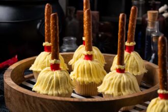 Witch's Broom Halloween Cupcakes | Cookies & Cups