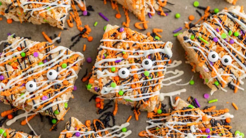 Halloween Rice Krispie Treats - The Stay At Home Chef