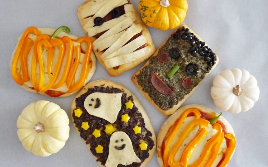 Spooky Scary Mini Halloween Pizzas