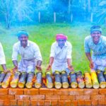 BAMBOO CHICKEN | Chicken Cooking in Bamboo | Direct Fired Bamboo Chicken Recipe Cooking in Village