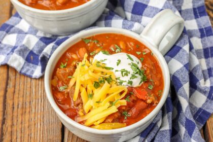 Spicy Five Bean Chili with Steak and Sausage