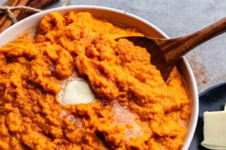 Cinnamon Honey Butter Mashed Sweet Potatoes