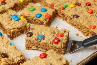 Monster Cookie Bars - Barefeet in the Kitchen