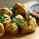 Vegan Cauliflower Pakora with mango chutney