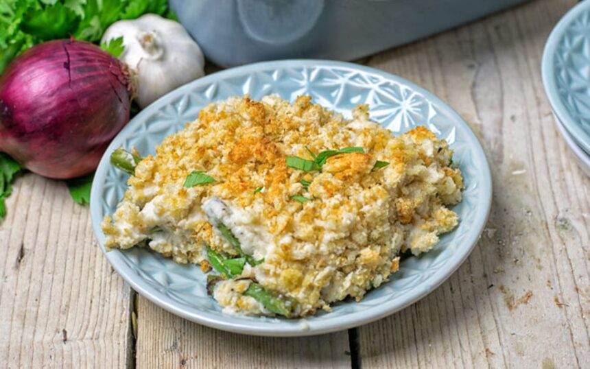 Mashed Cauliflower Green Bean Casserole [Vegan, Gluten-Free] – One Green Planet