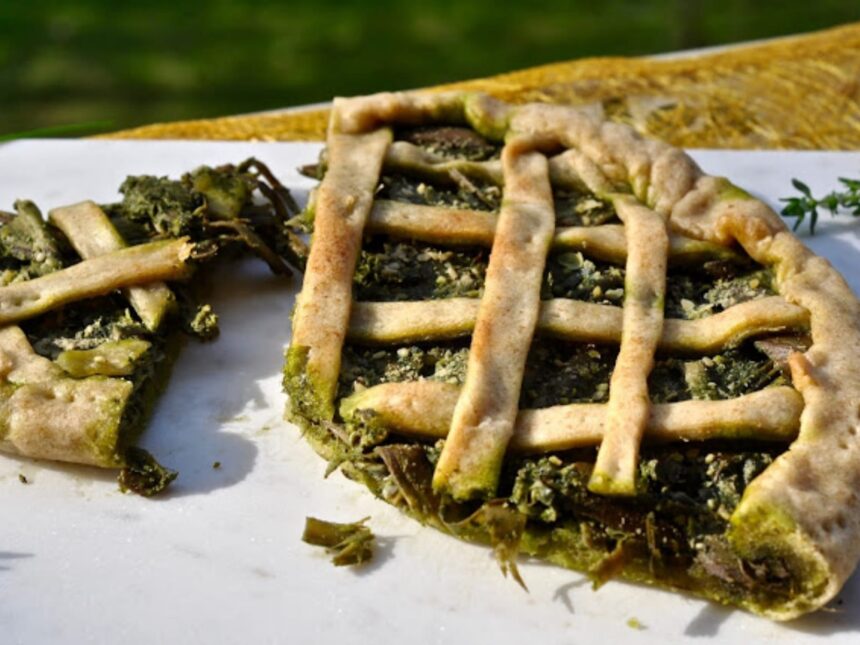 Artichoke and Walnut Pesto Pie