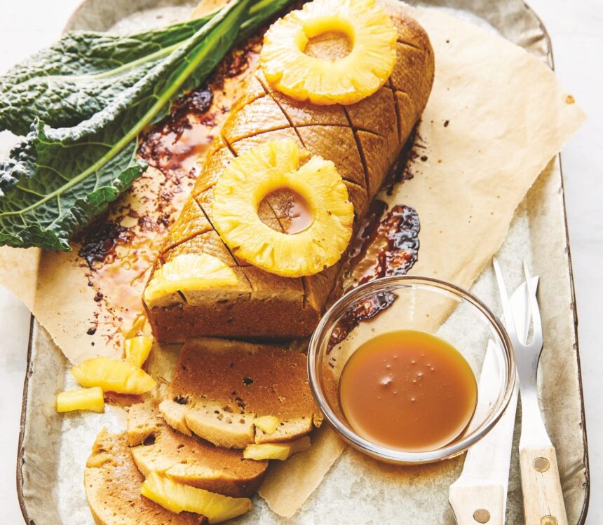 Vegan pineapple baked ham