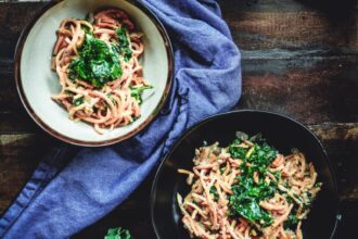 Sweet Potato Noodles with Kale and Walnut Sage Sauce [Vegan] – One Green Planet