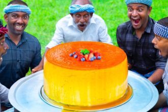 CARAMEL PUDDING CAKE | Bread Caramel Pudding Cake Recipe Cooking In Village | Custard Pudding Recipe