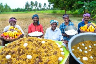 BIRYANI | MUTTON BIRYANI with Eggs | Traditional Biryani Recipe cooking in Village | Village Cooking