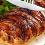 Surprise your guests at Christmas dinner! Juicy Stuffed Pork Loin in bacon.