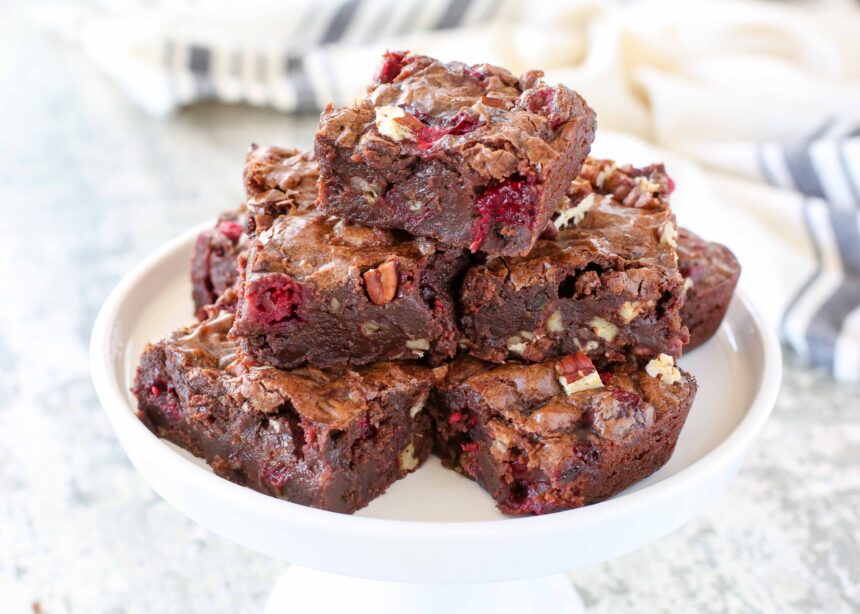 Cranberry Brownies - Barefeet in the Kitchen