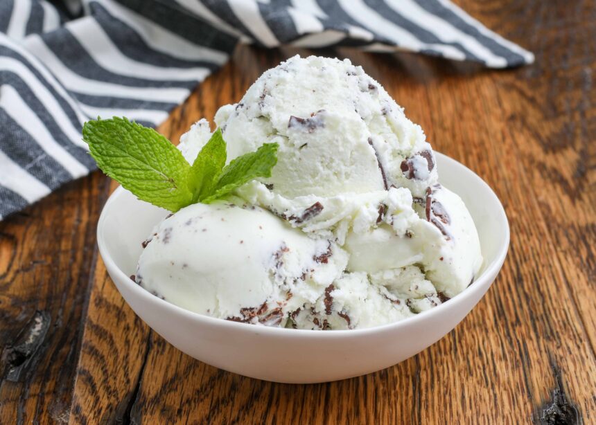 Mint Chocolate Ice Cream - Barefeet in the Kitchen