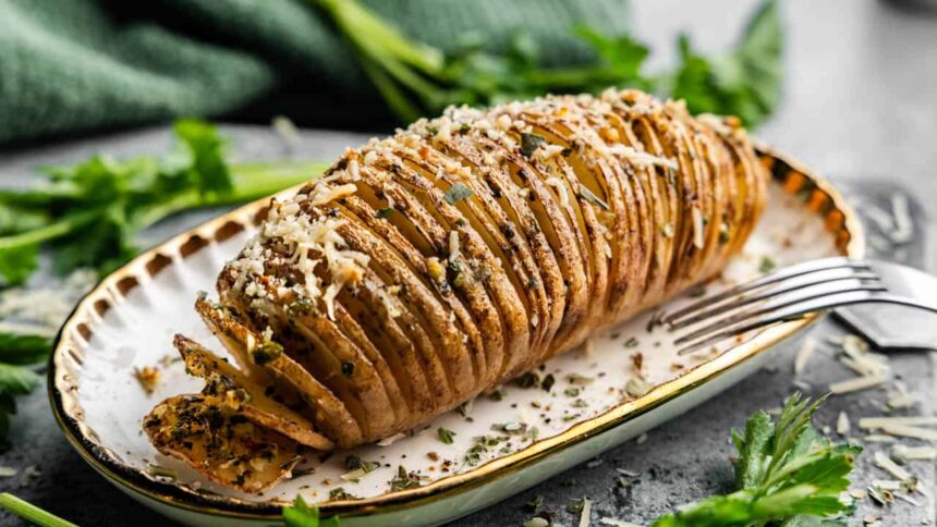 Garlic Herb Hasselback Potatoes - The Stay At Home Chef