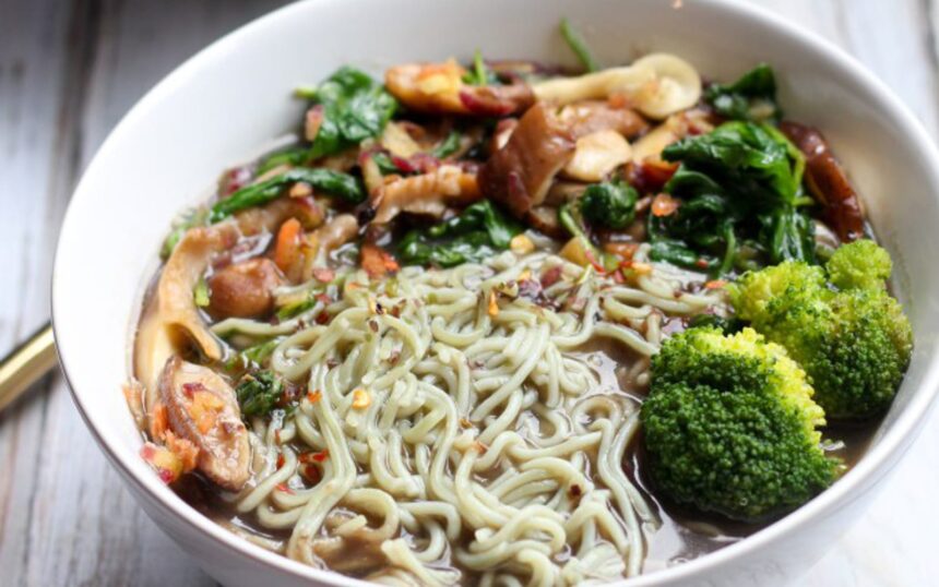 Mushroom and Vegetable Ramen Soup