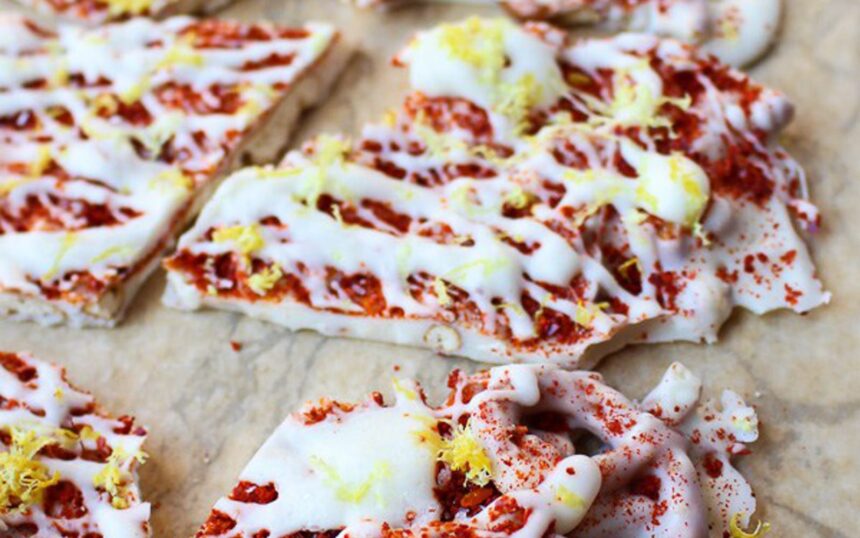 Lemon Pretzel and Gochugaru White Chocolate Bark [Vegan] – One Green Planet