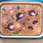 Rye Focaccia With Red Onion and Parsley