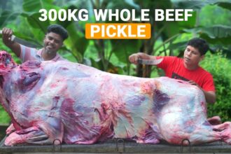 300 Kg WHOLE BEEF PICKLE | Indian Kerala Beef Pickle Recipe | Village Cooking