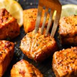 Lemon Garlic Air Fryer Salmon Bites