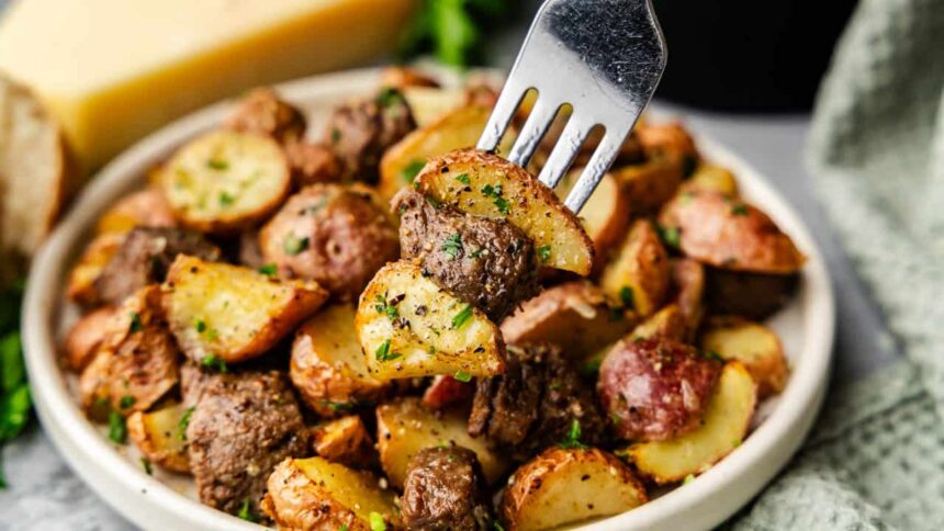 Air Fryer Steak Bites and Potatoes