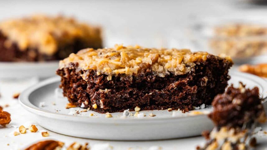 German Chocolate Sheet Cake - The Stay At Home Chef