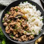 Ground Beef Stroganoff and Rice