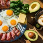 Overhead shot of an epic keto breakfast