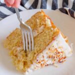 Tender Pineapple Cake with Fluffy Coconut Icing - get the recipe at barefeetinthekitchen.com