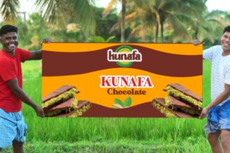 KUNAFA CHOCOLATE | 6 Feet Biggest Kunafa Chocolate Recipe | Trenting Chocolate